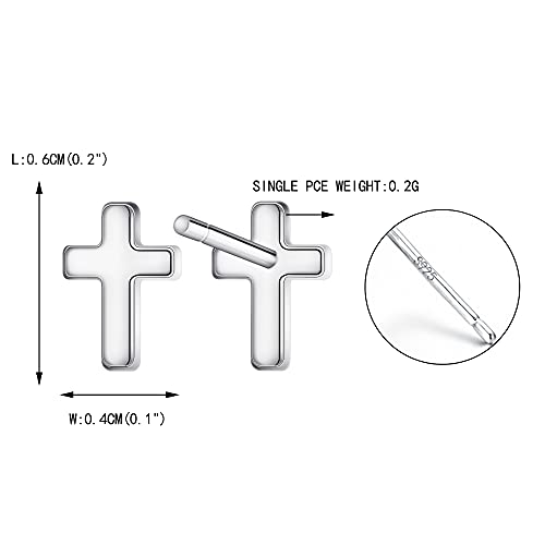 EVER FAITH 925 Sterling Silver Mini Cross Stud Earrings Fashion Minimalist Tiny Jewelry for Women Teen - color: 925 Silver