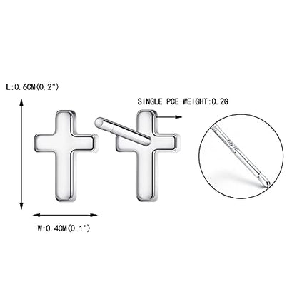 EVER FAITH 925 Sterling Silver Mini Cross Stud Earrings Fashion Minimalist Tiny Jewelry for Women Teen - color: 925 Silver