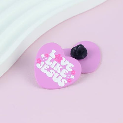 Love Like Jesus Pin Brooch, Christian Faith Heart Enamel Pin, Cute Christian Gifts For Women Girls God Lover Prayer Church Friend, Bible Verse Brooches, God Is Good Lapel Badge, Religious Accessories