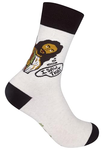 FUNATIC Crazy Socks with Funny Sayings - Novelty Gift for Men, Women, Adult - color: I Saw That