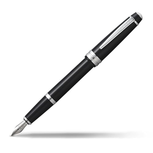 Cross Bailey Light Polished Black Resin Fountain Pen, Fine Nib