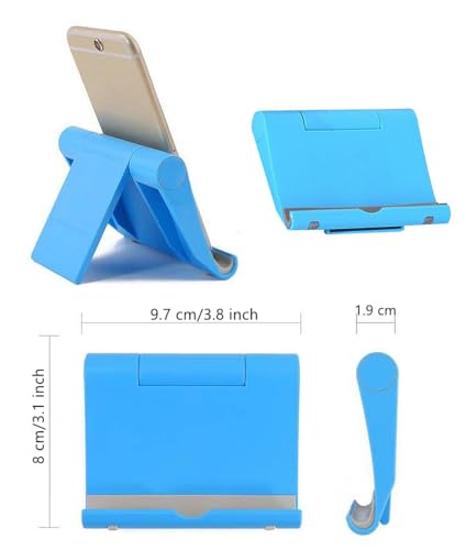Cell Phone Stand 2 Pack, Desktop Holder for Phones & Tablets (2, Black+Blue) - color: Black+Blue