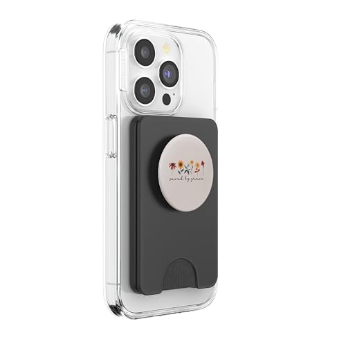 Saved By Grace Christian Bible 2:8 Ephesians Wildflowers PopSockets PopWallet for MagSafe - style: Magnetic PopWallet