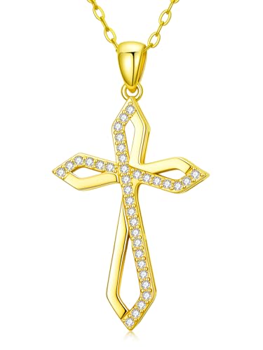 KQ&TTENG 14k Gold Plated Four Leaf Clover Necklace Irish Jewelry Wedding Anniversary Birthday Gifts for Women Wife Mom Girlfriend - color: A03