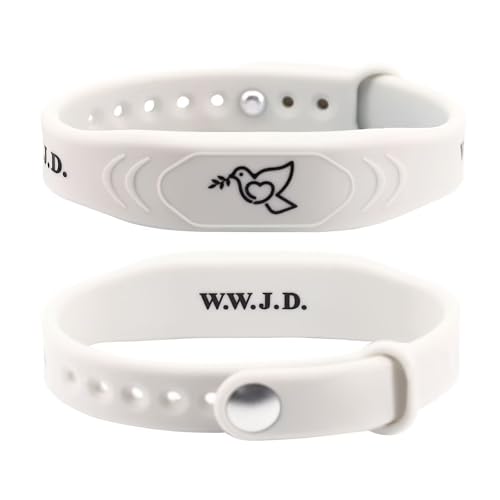 2 Pack Bible Verse Bracelets, with NFC Scan‌ Daily Jesus Bracelets Christian Gospel Scripture Bracelet Faith and Style Combined Inspirational Religious Gifts for Men and Women (W.W.J.D - Beige)