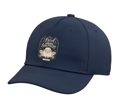 Christian Bible Verse The Lord is My Shepherd Psalm 23 Adjustable Baseball Hat - color: Navy Blue