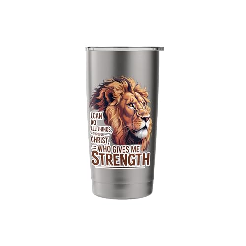 I Can Do All Things Through Christ Who Gives Me Strength Stainless Steel Insulated Tumbler - color: Brushed Steel