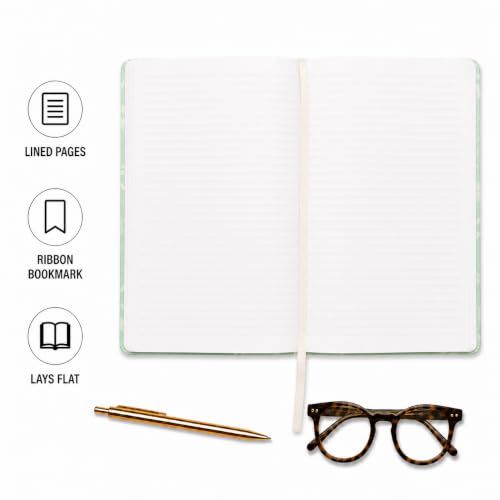 WORLD TRAVELER Large Lined Journal Notebook 256 Ruled White & Ivory Pages - color: Green Fern