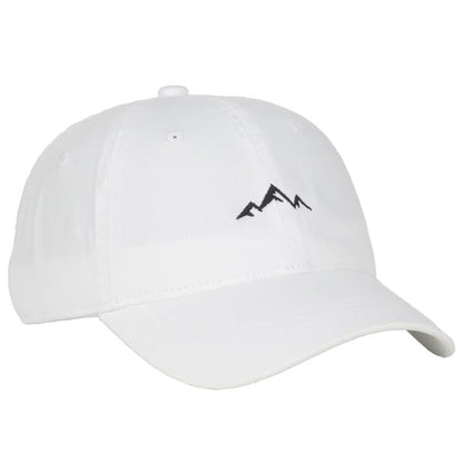 Outdoor Cap Mountain Embroidered Dad Hat Adjustable Soft Cotton Polo Style Unstructured Baseball Cap for Men & Women - color: White