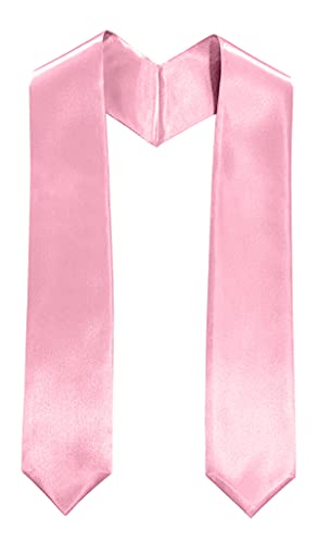 Plain Graduation Stole Sash 60 Inch Unisex Adults Solid - color: Pink Stole
