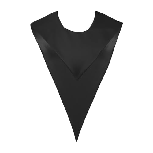 Premium Choir V Stole - Solid Color - Satin - Unisex - color: Black