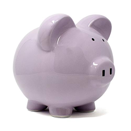 Child to Cherish Ceramic Piggy Bank, Purple - color: Purple