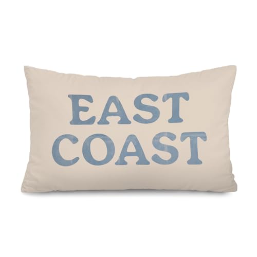 Lacama Coastal Throw Pillow Cover 12x20, Blue Coastal Room Decor, Blue Dorm Decor, East Coastal Decorative Throw Pillow Covers Pillowcases for Couch Bed Girly Room Bedroom Dorm - color: Coast-east Coast