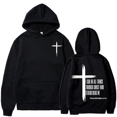 I Can Do All Things Through Christ Hoodie,I Can Do All Things Through Christ Who Strengthens Me Hoodie - color: 1, size: X-Large