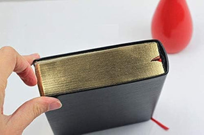 Thick Leather Journal Notebook Blank Premium Papers Writing Notebook with Golden Rim 440 Pages(220 Sheets) Travel Diary Ideal Gift for Anniversary Birthday Mothers Day (Black)