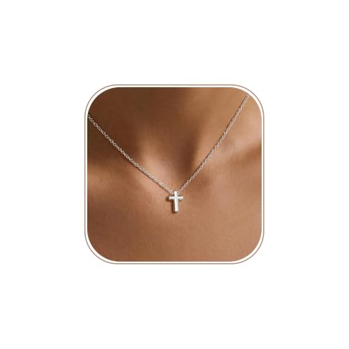 Gold Cross Necklace for Women, Dainty Small Cross Pendant - color: Necklace02