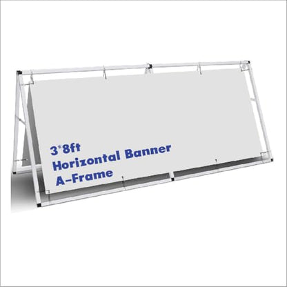 Aluminum Horizontal A-Frame Banner Stand-3’x 8’ Portable Outdoor Indoor Banner Stand, for Promotion & Sport Events, Advertising Display, Frame Only