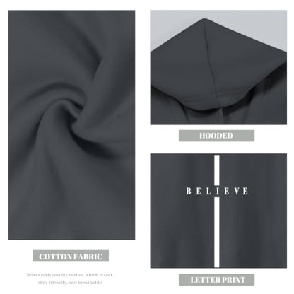Fkatuzi Christian Graphic Hoodies For Boys Cross Sweatshirt Kids Jesus Hoodie Faith God Religious Bible Verse Believe Tops - color: Deep Gray, size: 7-8 Years