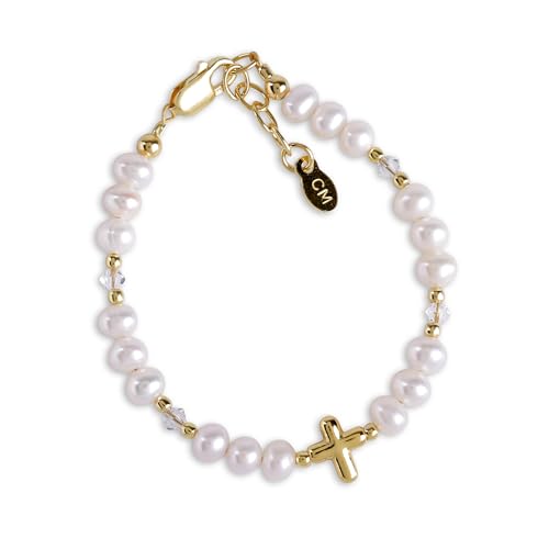 Cherished Moments First Communion Bracelets, .925 Silver or 14K Gold-Plated - color: Pearl-GOLD