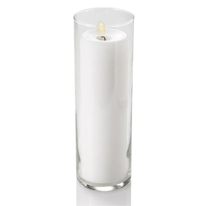 12 Eastland Glass Cylinder Vases 10.5" and 12 Pink Richland Pillar Candles 9" - color: Pink, size: 9"