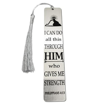 Christian Psalm Bookmarks, Bible Verse Gifts, Metal Bookmarks (Philippians 4:13 Bookmark Gifts) - color: Philippians 4:13 Bookmark Gifts