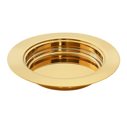 1Pcs Stainless Steel Communion Bread Plate for Church Gold,No Lid - color: Gold