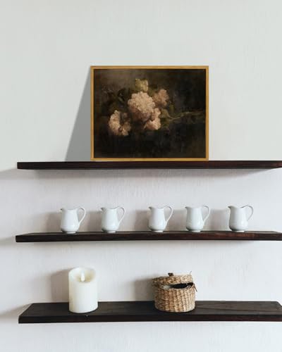 KBKBART Framed Moody Floral Wall Art, Gothic Dark Flower Painting 16x24inch - color: Moody Peony, size: 24"L x 16"W