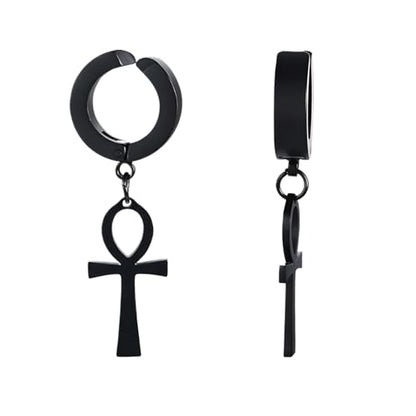 14K Yellow Gold Ankh Earrings For Women Men, The Key Of The Nile Ankh Pendant Symbol Sterling Silver Egyptian Jewelry For Men, Ankh Cross Drop Earrings Women Dangle Earrings Amulet Crucifix Egyptian Earrings For Women, Ankh Necklace Women - color: Ankh Ea