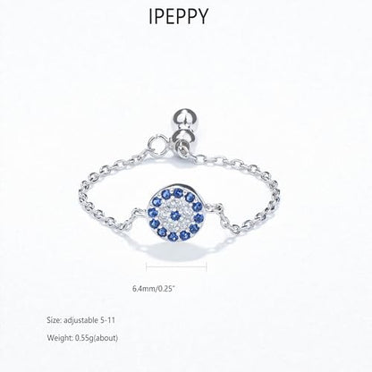 925 Sterling Silver Adjustable Link Chain Rings for Women Daughter - color: Style 7-Gold
