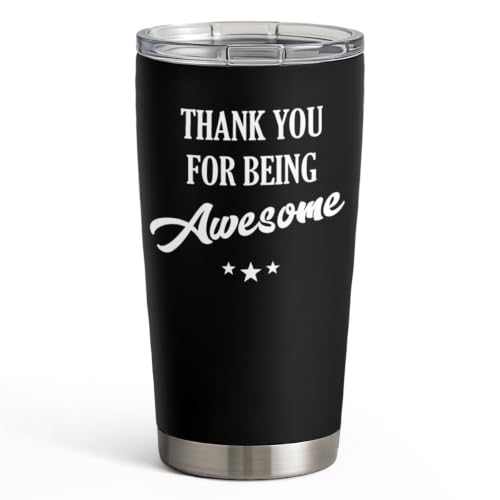 SANDJEST Thank You for Being Awesome Tumbler Gift Set - Birthday, Christmas, Appreciation Inspirational Gifts for Women, Men, Coworkers - 20oz Stainless Steel Insulated Coffee Travel Mug - color: Inspirational 2