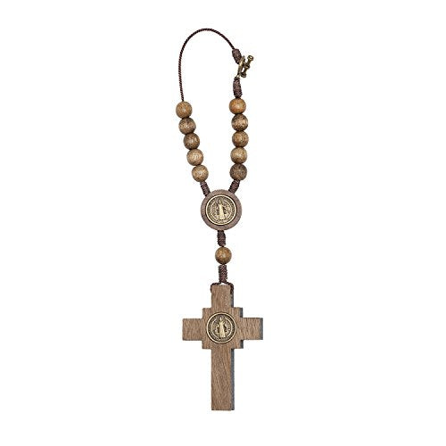 Intercession Car Rearview Mirror Rosary (St Benedict) - style: St Benedict