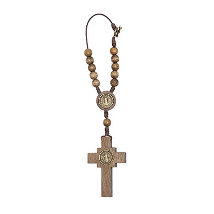 Intercession Car Rearview Mirror Rosary (St Benedict) - style: St Benedict