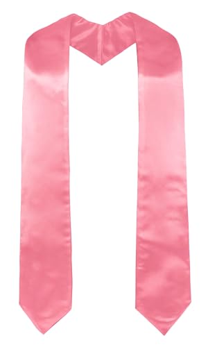 GraduatePro Plain Graduation Stole for Unisex Adults Sash 60"/72" Long 16 Colors - color: Pink, size: 72
