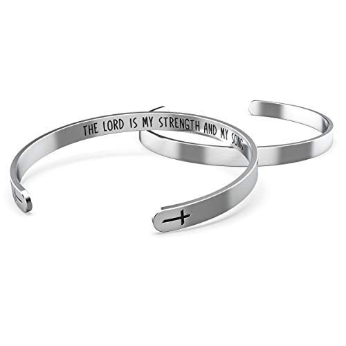 Happy Kisses Love One Another As I Have Loved You Cross Bracelet – Religious Bracelet – John 15:12 — Catholic or Christian Women & Girls - style: My Strength