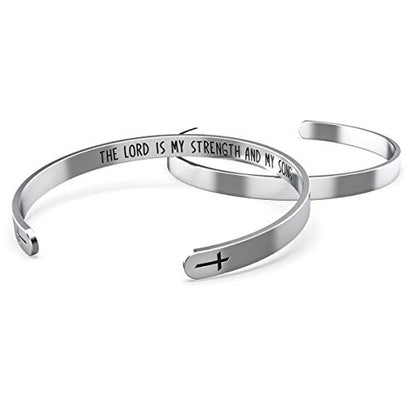 Happy Kisses Love One Another As I Have Loved You Cross Bracelet – Religious Bracelet – John 15:12 — Catholic or Christian Women & Girls - style: My Strength