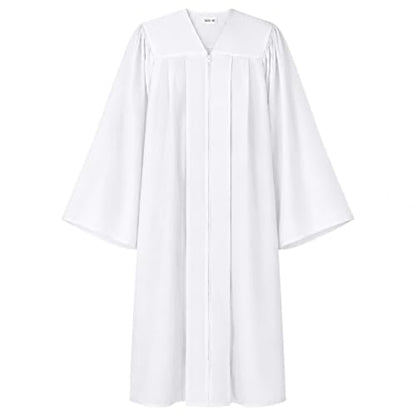 Happy Secret Adult Matte Choir Robe for Church, Graduation and Ceremonies - color: White, size: 42(4'9"-4'11")