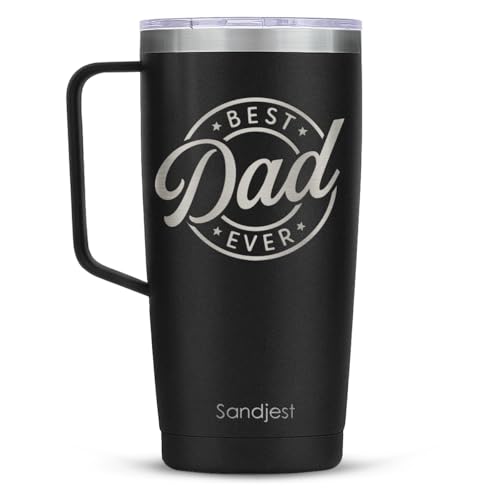 SANDJEST Dad Tumbler with Handle 20oz Coffee Travel Mug Cup for Grandfather Grandpas Grandfathers Grandad Birthday - Fathers Day - Christmas, Papa Grandpa from Granddaughter Grandson - color: Dad 5