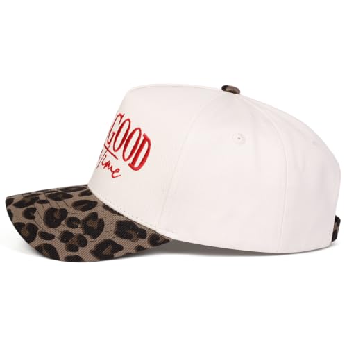 Trendy Embroidered Baseball Cap for Men & Women, Adjustable Snapback Hat for Casual Wear - color: Leopard Print Red 76