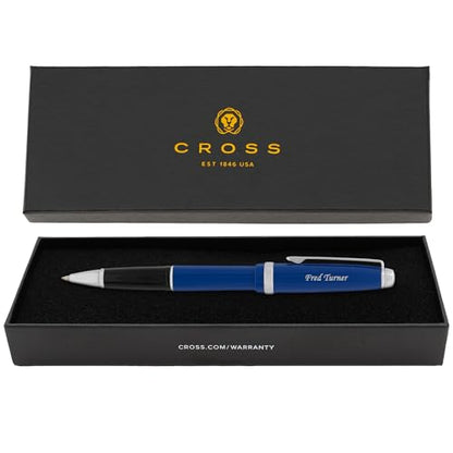Cross Lume Personalized Ballpoint Pen in Deep Sea Blue with Chrome Trim - color: Deep Sea Blue