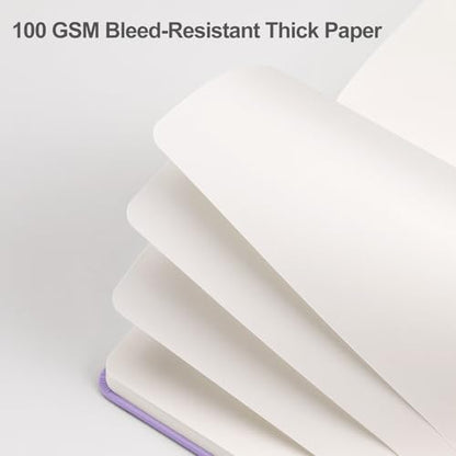 EMSHOI Blank Journal Notebook, 192 Pages, A5 Size (5.7'' x 8.3'') - color: Light Purple, style: Unlined