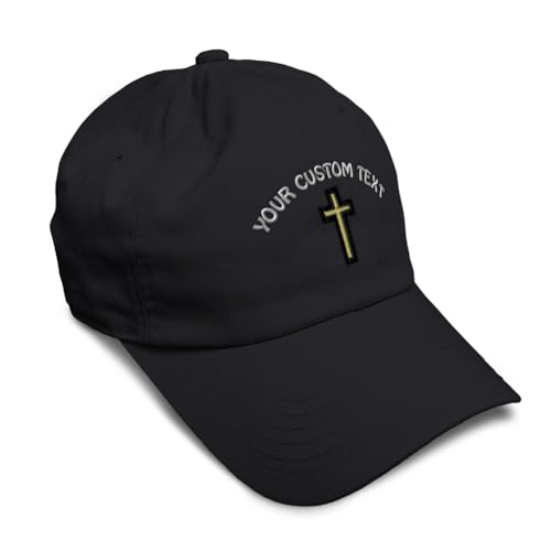 Soft Baseball Hat Embroidered Dad Hat Chaplain Cross Jesus God Christian Faith Men & Ladies Baseball Cap - color: Black Personalized Text Here