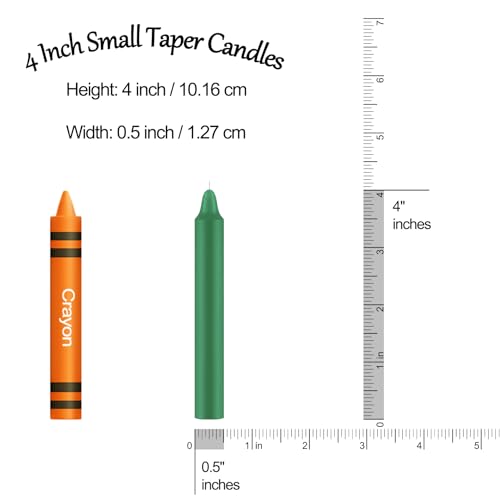 Tobeape 24 Pack Green Spell Chime Candles, 4" Unscented Mini Taper Candles - color: Green, size: 4 inch Taper Candle-24pcs