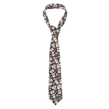 Men's Neckties, Novelty Printed Skinny Tie for Work Casual Party - color: Poker Dice