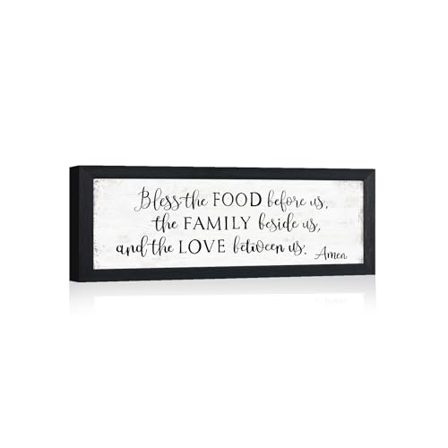 Bible Verse Quotes Christian Wall Art 6" x 15" - color: Bless The Food Before Us