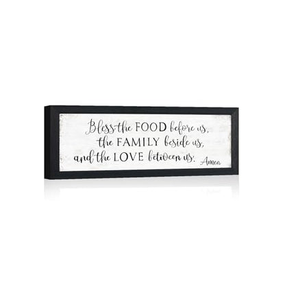Bible Verse Quotes Christian Wall Art 6" x 15" - color: Bless The Food Before Us