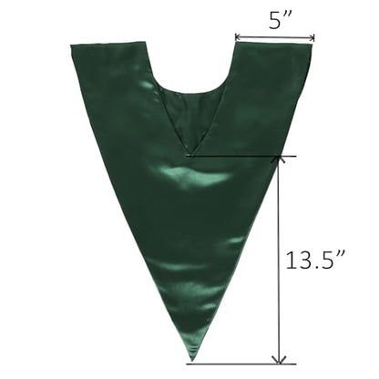 GradPlaza Unisex V Shape Church Choir Stole with Gold or White Embroidery Cross for Adults Church - color: Forest Green, style: Gpld Cross