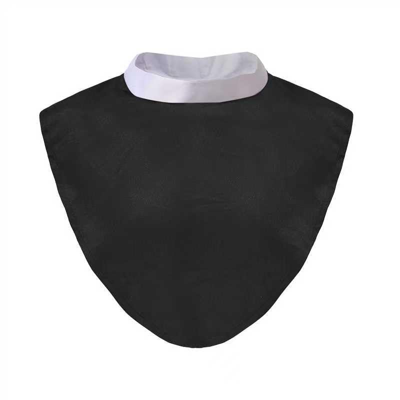 Unisex Clergy Tab Collar Clerical Bib Collar with Insert White Tab, 2pcs in Pack Black Color