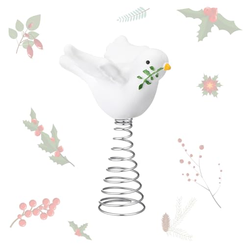Namalu Mini Christmas Tree Topper Small Dove Treetop for Christmas Tree 4 Inch Peace Dove Birds Ornaments Decorations for Home Xmas Chanukah Wine Bottle Wedding Bridal Shower Holiday Party Decorations - style: Dove Birds