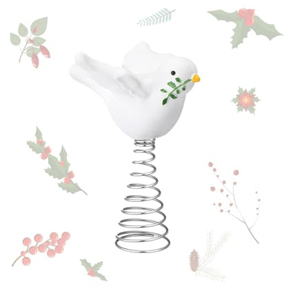 Namalu Mini Christmas Tree Topper Small Dove Treetop for Christmas Tree 4 Inch Peace Dove Birds Ornaments Decorations for Home Xmas Chanukah Wine Bottle Wedding Bridal Shower Holiday Party Decorations - style: Dove Birds
