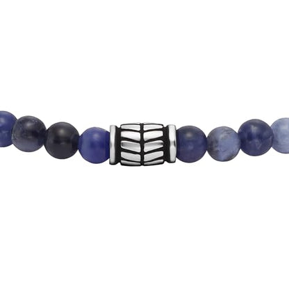 Fossil Men's Beaded Bracelet - color: Sodalite/Blue